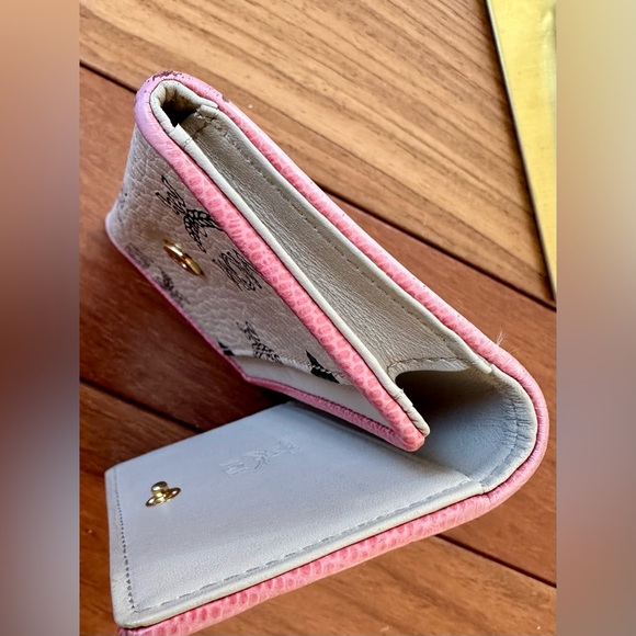 MCM Signature Monogram Pink and Purple Pebbled Leather Wallet - Picture 6 of 12